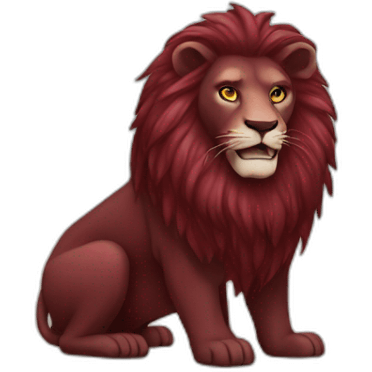 Maroon lion emoji