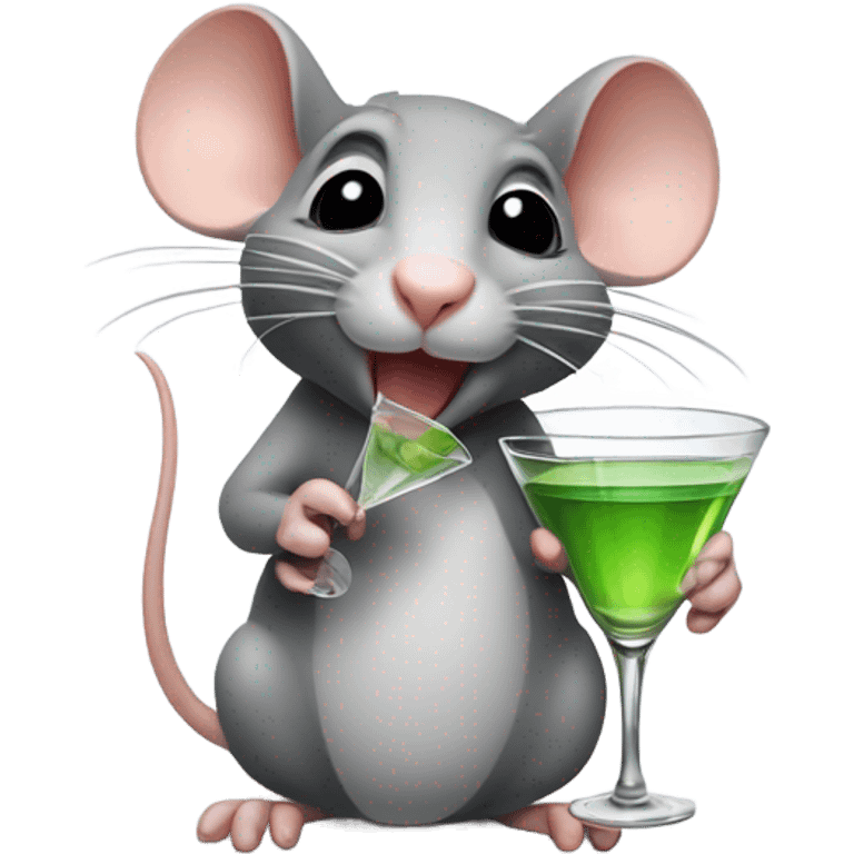 Rat drinking martini emoji