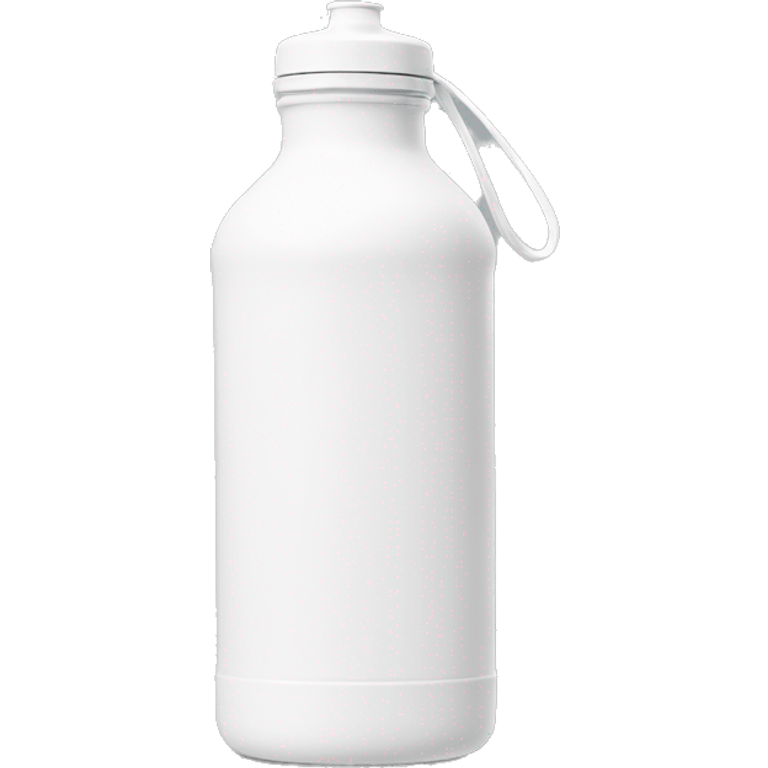 white water bottle with white lid, white handle strap emoji