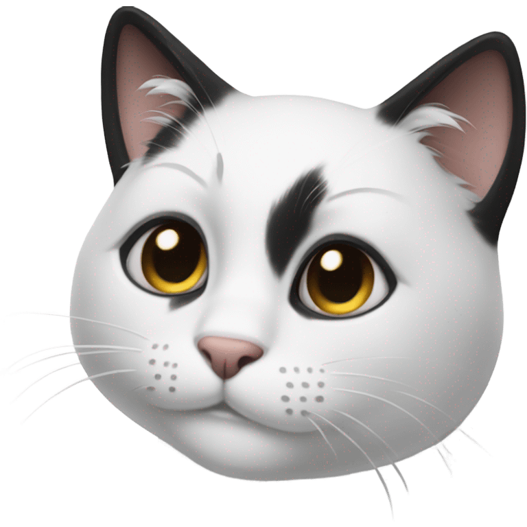 black and white cat  emoji