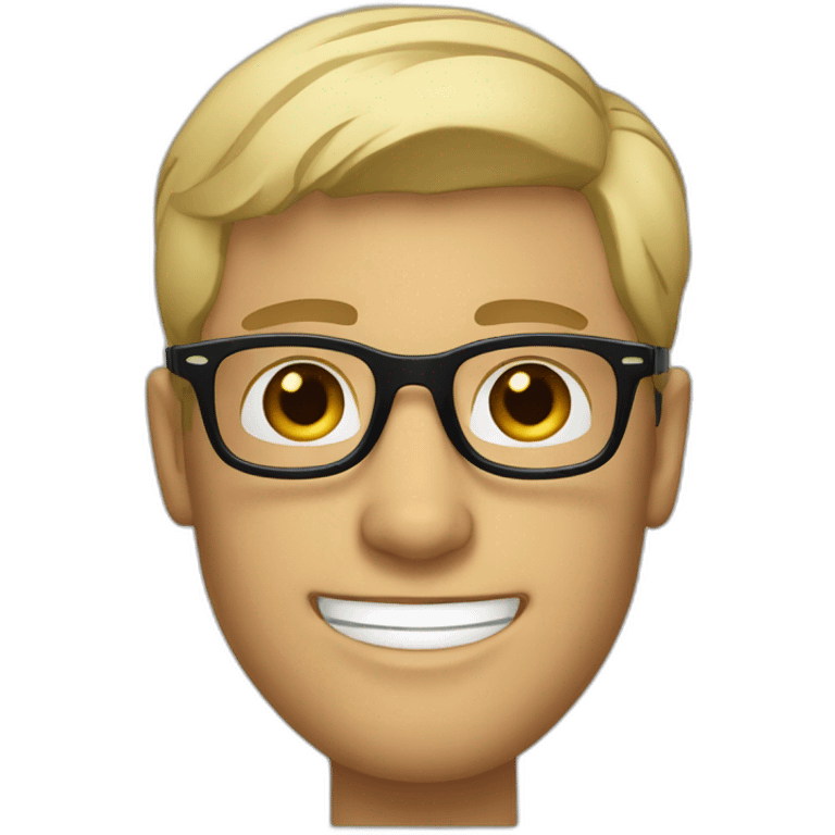 Handsome Flirty blond man with short hair and persol glasses emoji