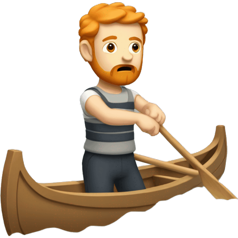 Make a rowboat with a ginger in it who is rowing bad like a loser emoji