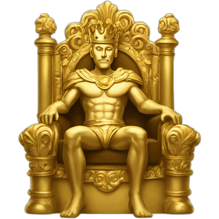 King Midas sitting on a throne made of solid gold emoji