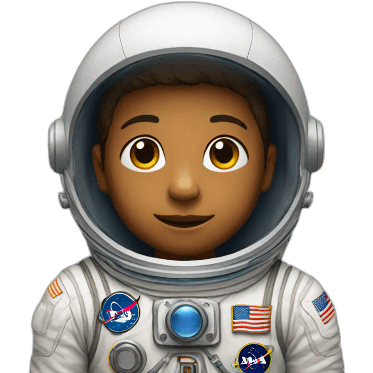 Boy with astronaut emoji