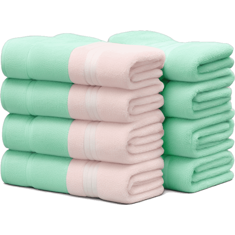 Light pink and mint stacked towels emoji