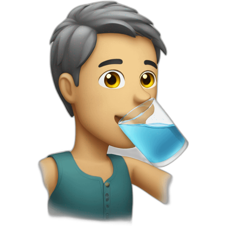 man sip water glass emoji