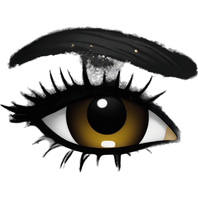 Black glitter eyeshadow emoji