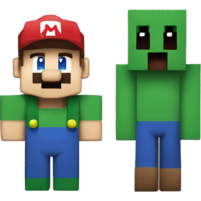 Minecraft creeper with super mario emoji