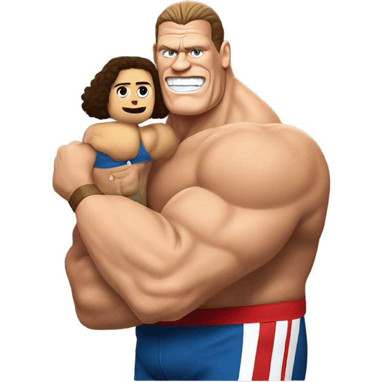 John cena holding up Andre the giant on his arms  emoji