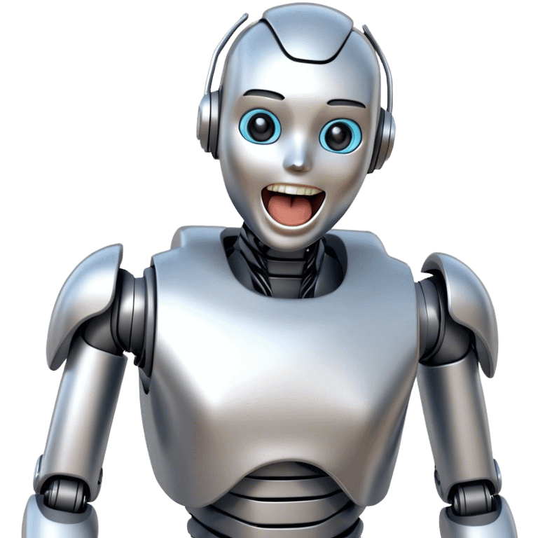 Humanoid Robot Screaming with Laughter emoji