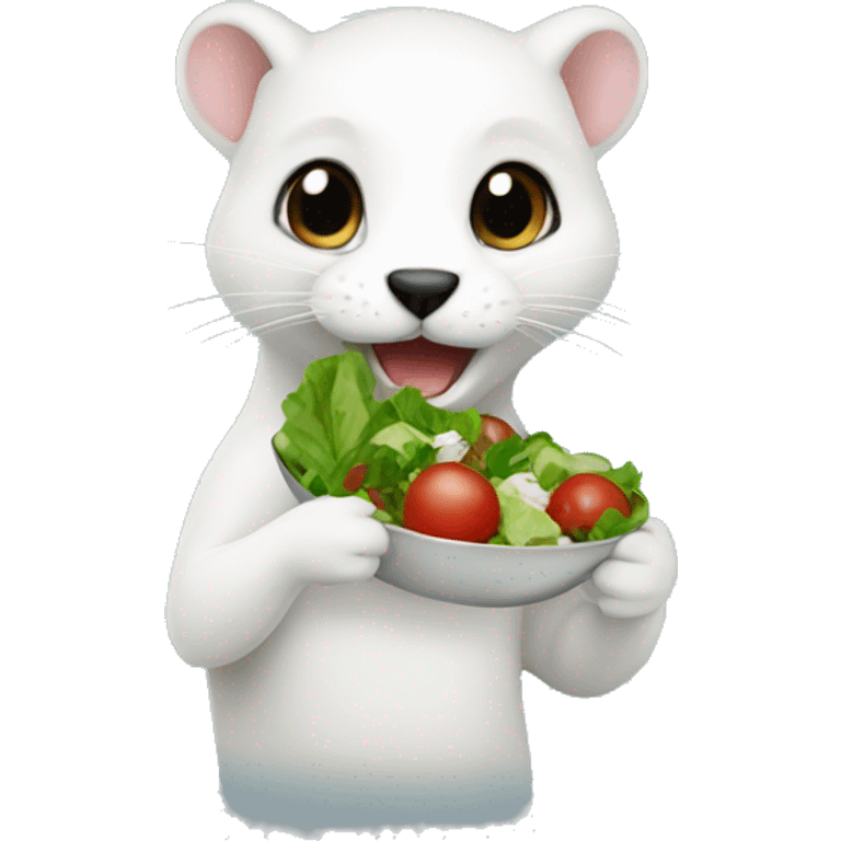 Ermine eating a salad emoji