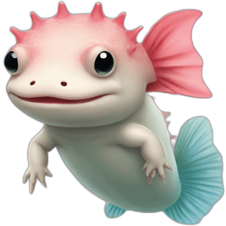 Un axolotl avec un sambreo emoji