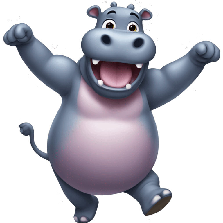 Dancing hippo emoji