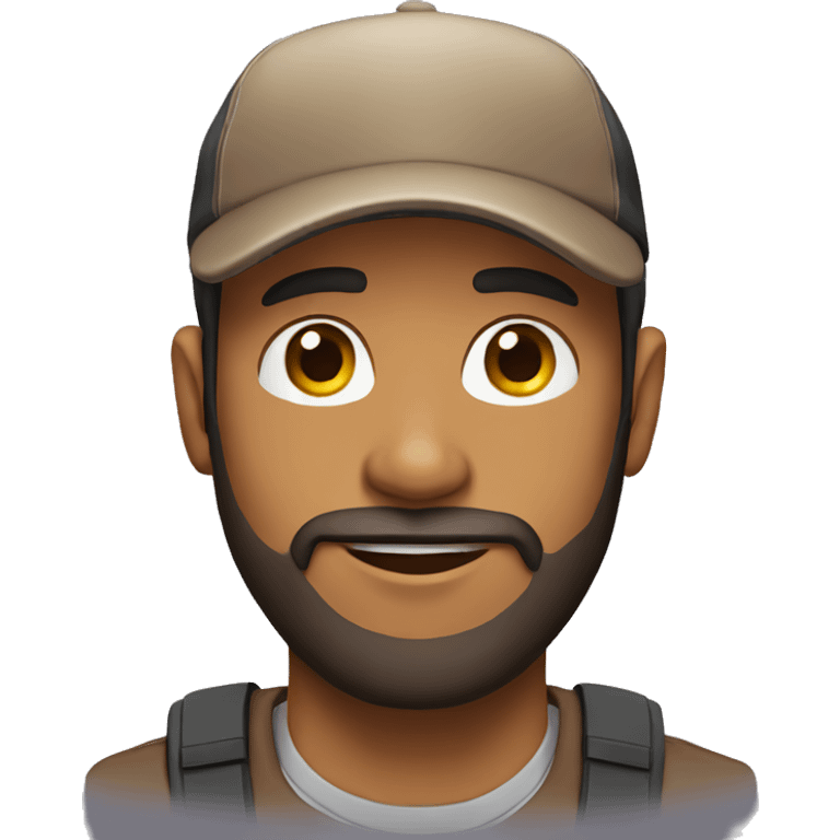 brown man with beard and a cap emoji