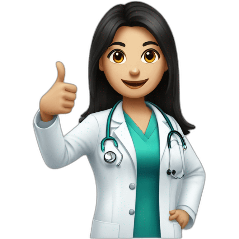 doctor girl with dark hair thumbs up emoji