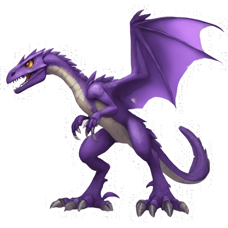  Edgy Purple Digimon-Fakemon-Velociraptor-Dragon-Mecha full body emoji