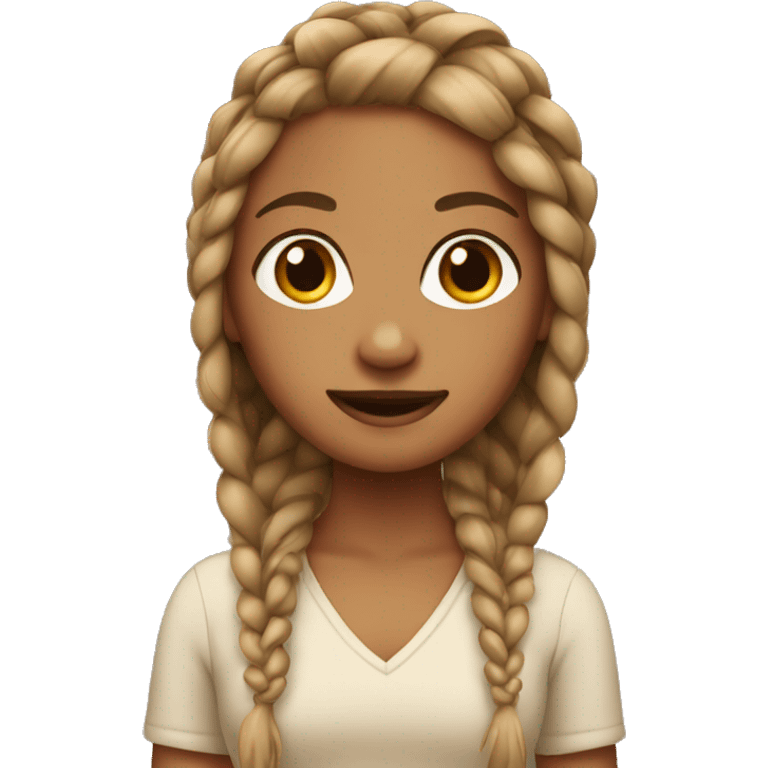 Tan girl with braids  emoji