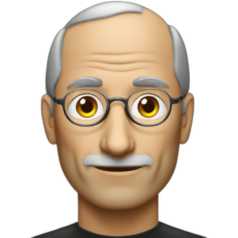 Steve jobs with an iPhone emoji