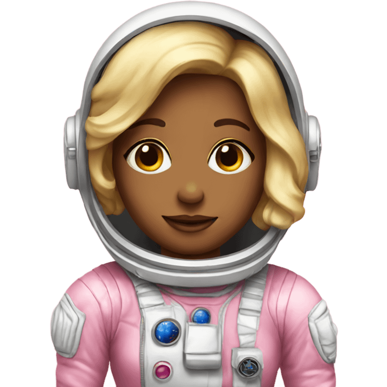 Pink astronaut girl blonde  emoji