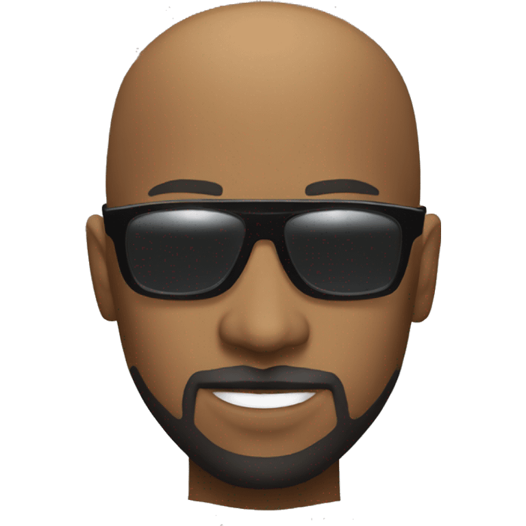 Bald Black DJ with goatee and shades emoji