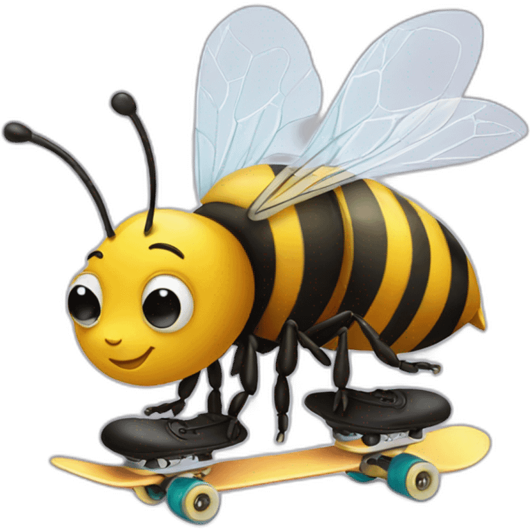 A bee on a skate emoji