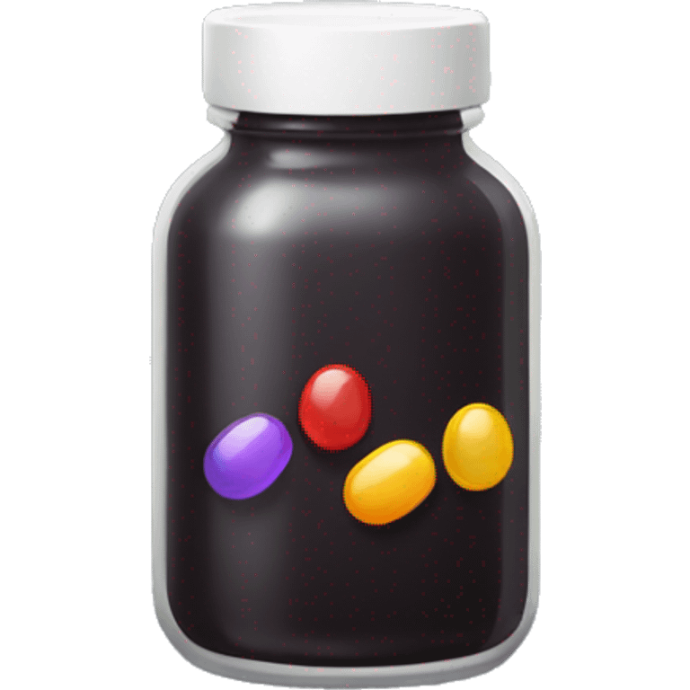 Dark glass bottle with supplements  emoji