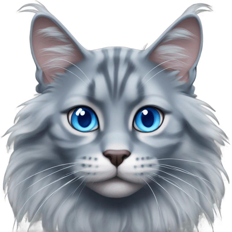 Blue mainecoon grayblue eyes emoji