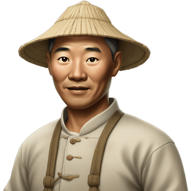 photorealistic Chinese peasant 1960s emoji