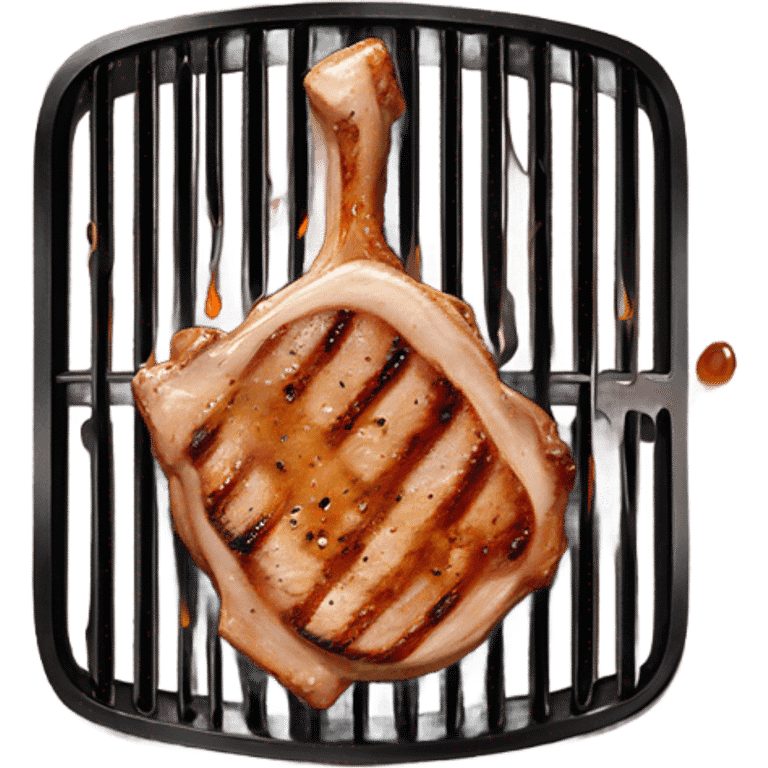 Grilling pork chop  emoji