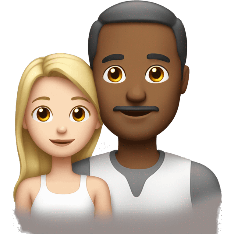 Brown dad with white daughter  emoji