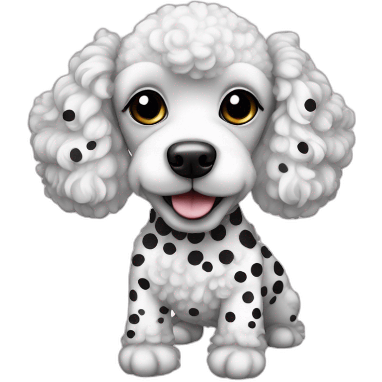 Mini poodle with black and white spots emoji