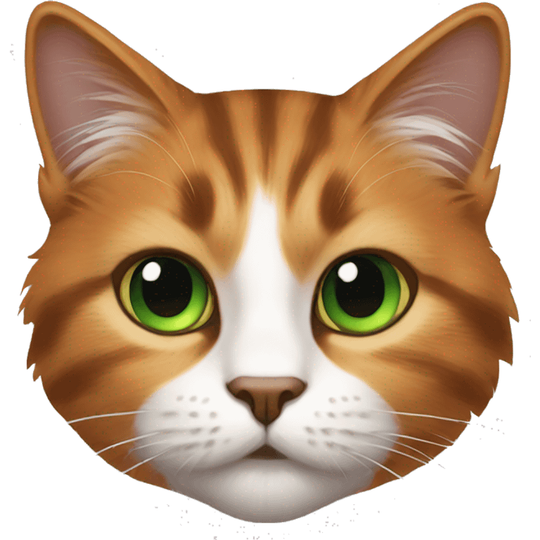 multi color black orange brown white background fur green eyes cat emoji