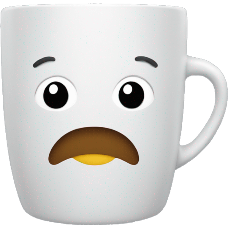 Emoji with winter coat holding a mug emoji