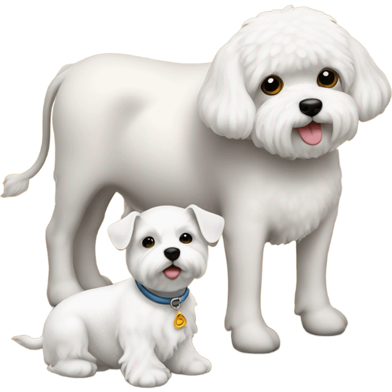 Bichon maltese with cow  emoji