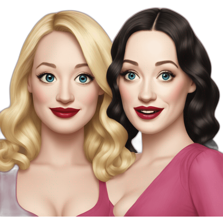 Beth behrs and Kat dennings emoji