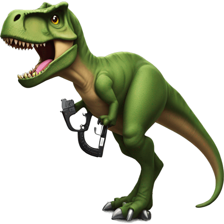 T-Rex with guns emoji