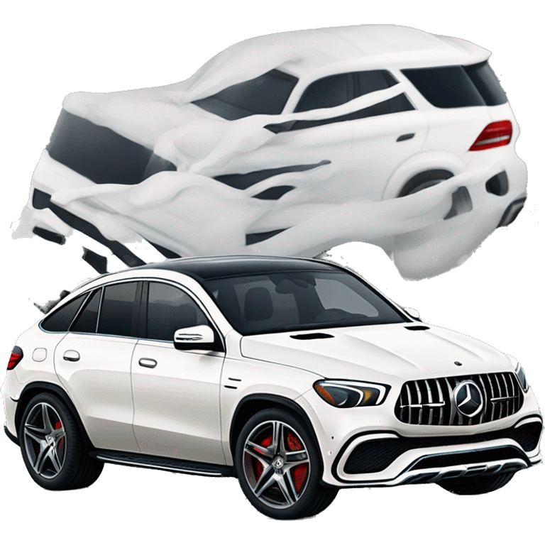 White Mercedes Benz GLE 63 Sports Couple  emoji