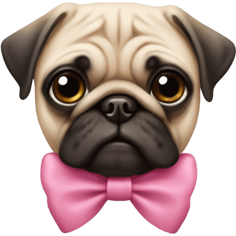 pug with pink bow emoji