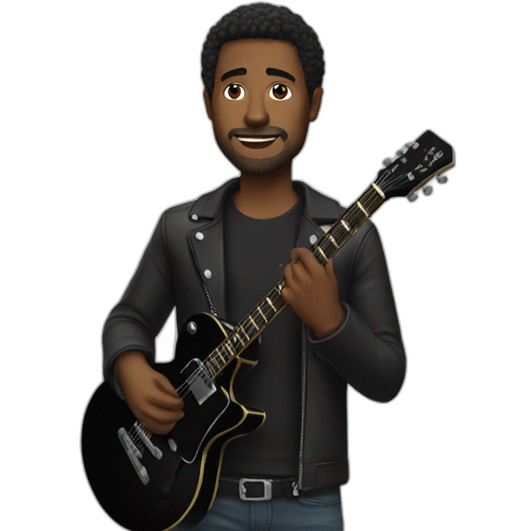 man with black guitar emoji