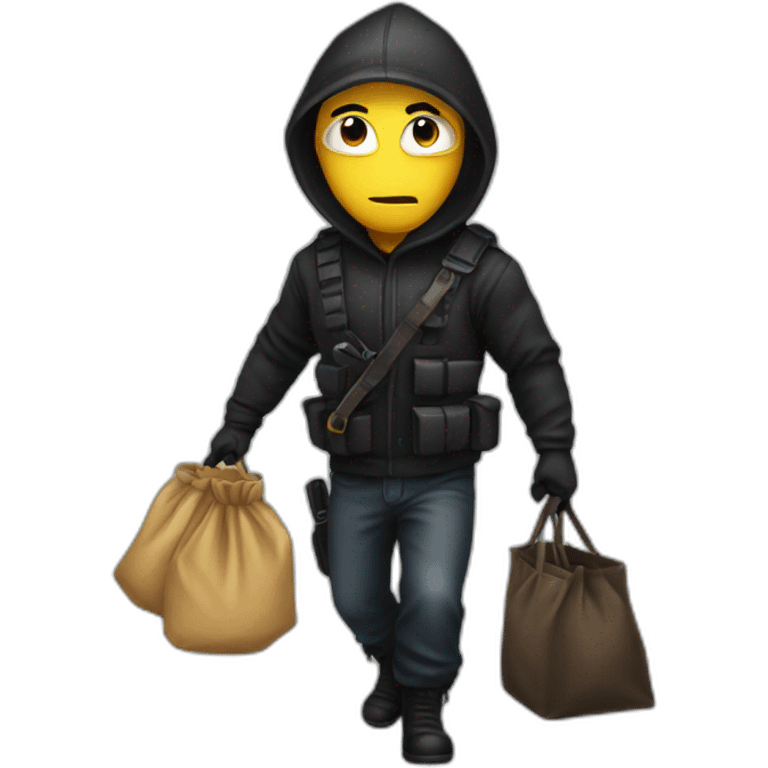 Robber with bag emoji