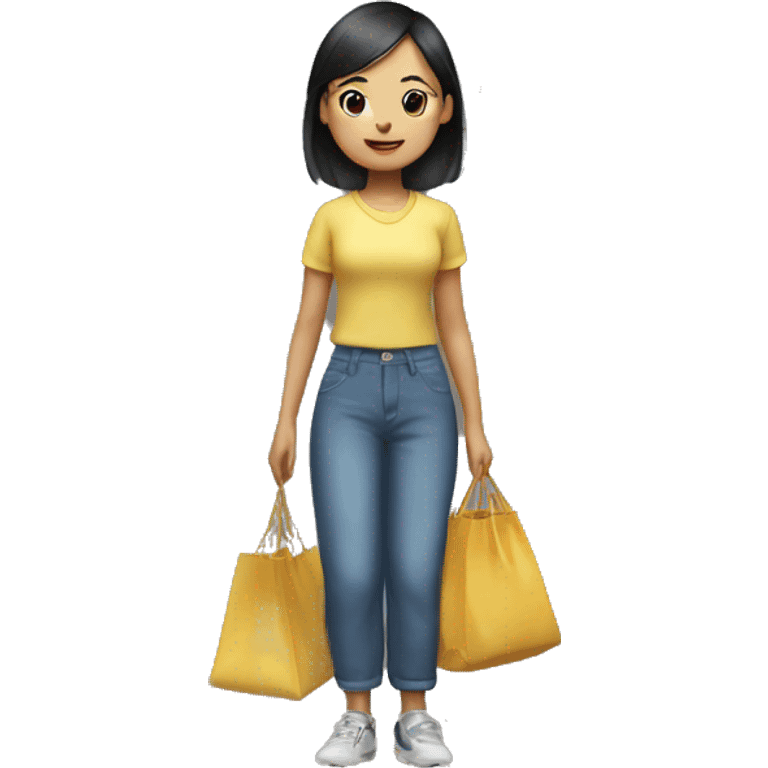 Chineese girl selling bags  emoji