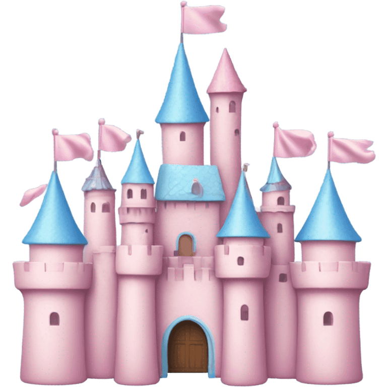 Light blue and light pink castle at Disneyland emoji