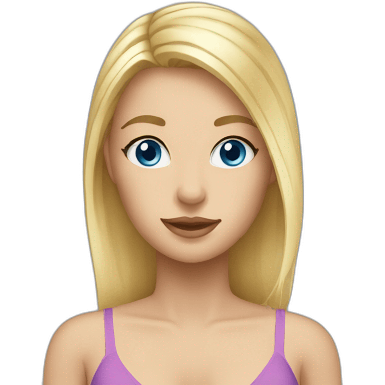 Blonde girl blue eyes wearing bikini emoji