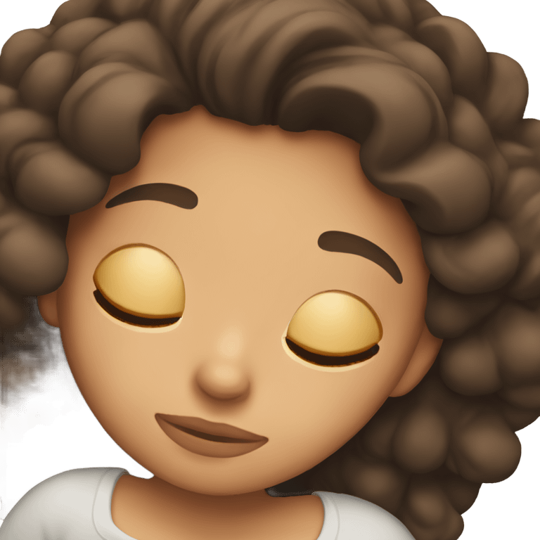 Brunette girl sleeping emoji