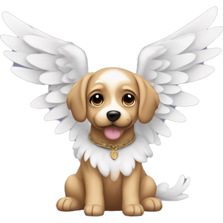 A Yorkshire dog with wings like an angel  emoji