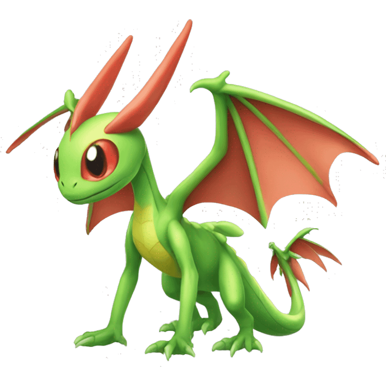 Full body shiny colorful Flygon-Scyther-grovyle emoji