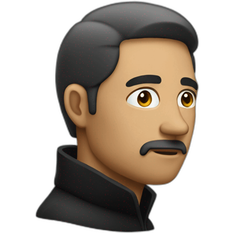 Thoughtful man in black. emoji