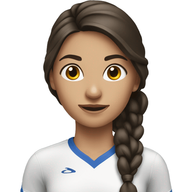 beautiful brunette doing sports emoji