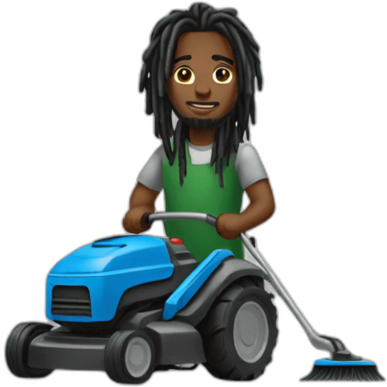 Black man with dreads mowing emoji