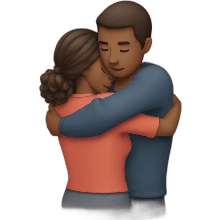 women hug a men emoji